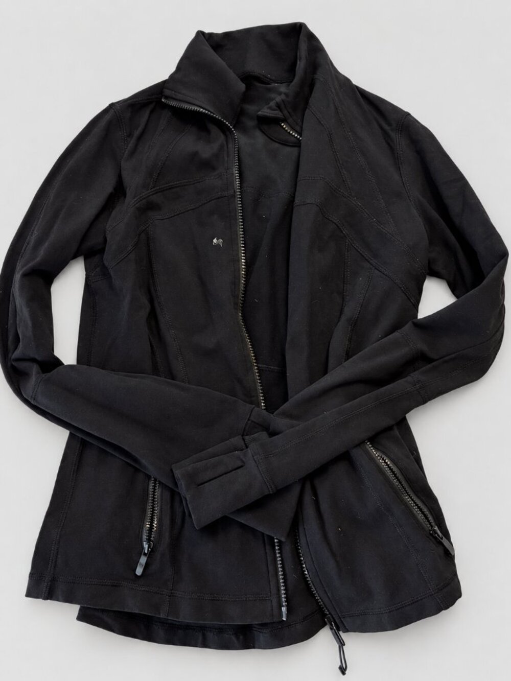 Lululemon Black Fitted Full Zip Activewear Jacket